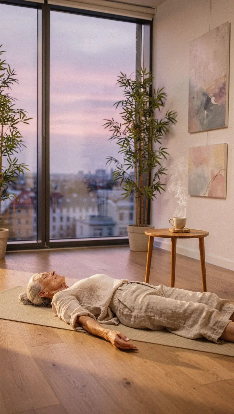 Puodelis žolelių arbatos ant medinio stalo, šalia kojinės ir knygos ramiai vakaro atmosferai. Šviežios vaistažolės ant balto fono, simbolizuojančios natūralų poilsį ir sveiką gyvenimo būdą. Raminanti vakarienės scena su arbatos puodeliu, žvake ir minkštu apšvietimu tyliai dienos pabaigai. Rankos laiko arbatos puodelį prie lango, žiūrint į saulėlydį, kviečiant į ramų vakarą. Lėtas arbatos ruošimo procesas su užplikytu žolelių mišiniu, skatinantis meditaciją ir atsipalaidavimą. Šiltas užrašas ant medžio lentos: „Rami vakaro rutina su žolelių arbata“, pabrėžiantis gyvenimo kokybės gerinimą.